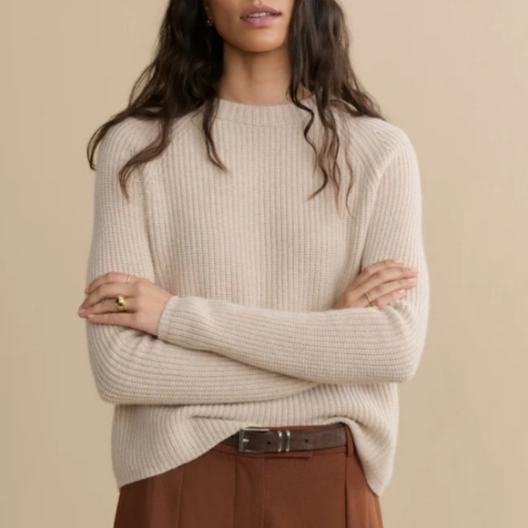 Jenni Kayne Sweaters - Jenni Kayne Cashmere Fisherman Sweater In Oatmeal M